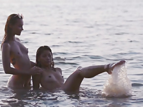 Nude asian teen and GF watch the sunset